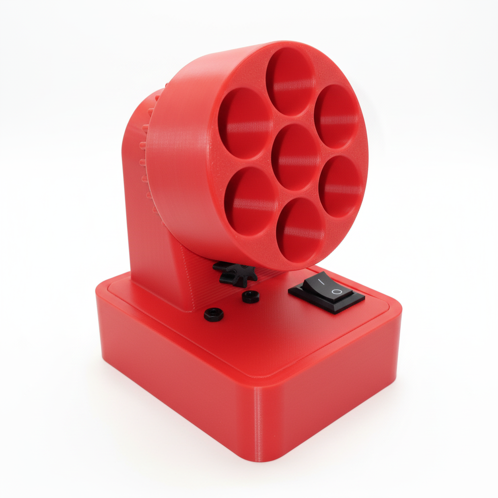 Red Multi-Lens Light Fixture